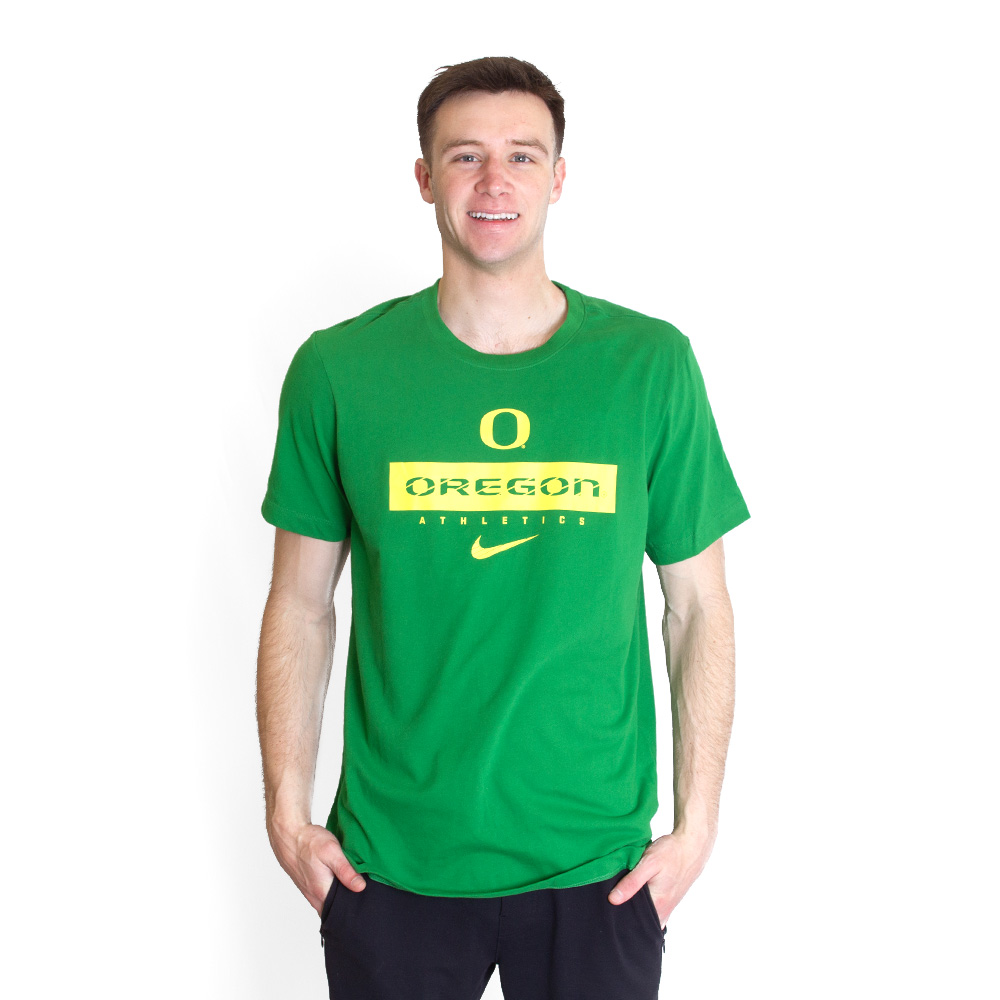 Classic Oregon O, Nike, Green, Crew Neck, Performance/Dri-FIT, Men, Football, Team Issue, T-Shirt, 783143